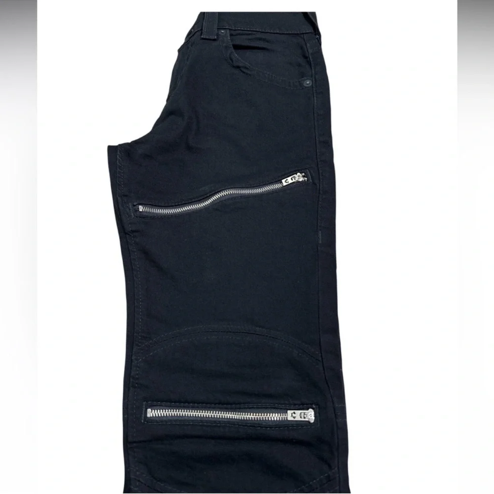 True Religion Slim Moto Zippered Black Jeans Men’s Size 30